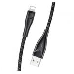 USAMS USB apa - Lightning apa adat és töltő kábel 3m - Fekete (SJ397USB01)
