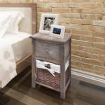 vidaXL Noptiere din lemn, 2 buc, maro (242869)