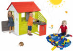 Smoby Set căsuţă Pretty Nature Smoby cu bucătărie de vară şi pistă de apă AquaPlay LockBox în valiză de la 24 luni (SM810713-11) Casuta pentru copii