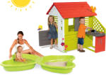 Smoby Set căsuţă Pretty Nature Smoby cu bucătărie de vară şi nisipar Fluture cu jet de apă de la 24 luni (SM810713-3) Casuta pentru copii