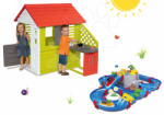 Smoby Set căsuţă Pretty Nature Smoby cu bucătărie de vară şi pistă de apă AquaPlay Mountain Lake de la 24 luni (SM810713-10) Casuta pentru copii