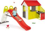 Smoby Set căsuţă Pretty Nature Smoby cu bucătărie de vară şi tobogan Toboggan Funny de la 24 luni (SM810713-6) Casuta pentru copii