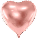 PartyDeco S. r. o Fólia lufi, 45cm, szív, rose gold