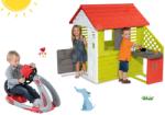 Smoby Set căsuţă Pretty Nature Smoby cu bucătărie de vară și simulator V8 Driver cu sunet electronic și lumină de la 24 de luni (SM810713-40) Casuta pentru copii