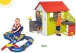 Smoby Set căsuţă Pretty Nature Smoby cu bucătărie mică de vară și pistă de apă AquaPlay MegaBridge cu baraj de la 24 luni (SM810713-33) Casuta pentru copii
