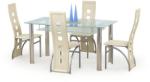Halmar CRISTAL asztal, átlátszó/tejüveg - sprintbutor