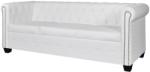 vidaXL Canapea Chesterfield cu 3 locuri, piele artificială, alb (242372) Canapea