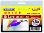  Buzunar PVC, pentru ID carduri, 85 x 55mm, orizontal, 10 buc/set, KEJEA - margine transp. color (KJ-T-087H)