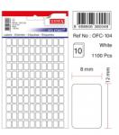  Etichete autoadezive albe, 8 x 12 mm, 1100 buc/set, Tanex (TX-OFC-104-WH)
