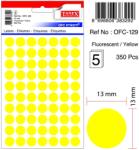  Etichete autoadezive color, D13 mm, 350 buc/set, Tanex - galben (TX-OFC-129-YE)