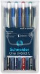 Schneider Roller cu cerneala SCHNEIDER One Hybrid C, ball point 0.5mm, 4 culori/set - (N, R, A, V) (S-183294)