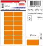  Etichete autoadezive color, 19 x 40 mm, 70 buc/set, Tanex - orange fluorescent (TX-OFC-113-FOG)