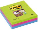 POST-IT Notite adezive 3M Post-it, Super Sticky, 100x100 mm, 3 culori neon (3M253417)