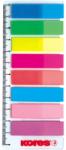 KORES Index Kores, autoadeziv, plastic, 12 x 45 mm, 8 culori x 25 file/culoare (KS00011)