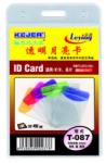  Buzunar PVC, pentru ID carduri, 55 x 85mm, vertical, 10 buc/set, KEJEA - margine transp. color (KJ-T-087V)