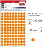  Etichete autoadezive color, D10 mm, 540 buc/set, TANEX - orange (TX-OFC-128-OG)