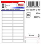  Etichete autoadezive albe, 13 x 50 mm, 200 buc/set, Tanex (TX-OFC-109-WH)