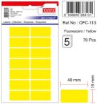  Etichete autoadezive color, 19 x 40 mm, 70 buc/set, Tanex - galben fluorescent (TX-OFC-113-FYE)