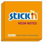  Notes autoadeziv 76 x 76 mm, 100 file, Stick"n - portocaliu neon (HO-21164)