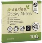 A-SERIES Notite adezive, A-Series, 75 x 75 mm, galben, 100 file (AY000800)