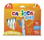 CARIOCA super lavabila, varf rotunjit special, 12 culori/cutie, CARIOCA Baby 2+ (CA-42814)
