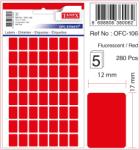  Etichete autoadezive color, 12 x 17 mm, 280 buc/set, TANEX - rosu fluorescent (TX-OFC-106-FRE)