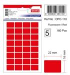  Etichete autoadezive color, 16 x 22 mm, 320 buc/set, Tanex - rosu fluorescent (TX-OFC-110-FRE)