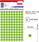  Etichete autoadezive color, D10 mm, 540 buc/set, Tanex - verde (TX-OFC-128-GR)