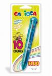 CARIOCA Pix cu 10 culori fluorescente, corp transparent color, blister, CARIOCA (CA-41500) - birotica-asp
