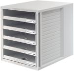 HAN Suport plastic cu 5 sertare pentru documente, HAN (open) - gri deschis (HA-1401-11) - birotica-asp