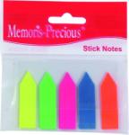 Memoris-Precious Index Memoris-Precious, autoadeziv, plastic, forma sageata, 12 x 45 mm, 5 culori/set, 25 file/culoare (BV031211)