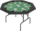 vidaXL Masă poker pliabilă în două părți, 8 jucători, octogonal, Verde (80211)