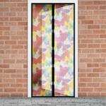  Szúnyogháló ajtóra - 100 x 210 cm - színes pillangós (11398K)