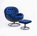 Vox bútor LIMA forgófotel+lábtartó kék+fekete