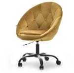 Vox bútor SALA 4 arany velvet forgófotel, fekete, görgős talp
