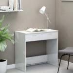 vidaXL Birou, alb extralucios, 80 x 40 x 75 cm, PAL (801361)