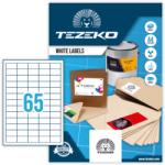 Tezeko 38, 1*21, 2 mm Tezeko A4 íves etikett címke, fehér színű (100 ív/doboz) (TZ-A4-0030) - dunasp