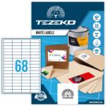 Tezeko 48, 5*16, 9 mm Tezeko A4 íves etikett címke, fehér színű (100 ív/doboz) (TZ-A4-0069) - dunasp