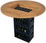 vidaXL Blat de masă pentru lada de bere, 70 cm, lemn de tec (43807)