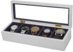 WatchBox Cutie pentru 5 ceasuri - Lemn MDF - Culoare Alba / Neagra - WZ3929 (WZ3929)