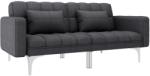 vidaXL Canapea extensibilă, gri închis, material textil (247214) Canapea