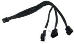 Phobya Cablu Splitter Phobya de la 4-pini PWM la 3x4-pini PWM - 30cm - sleeving culoare neagra, 81098