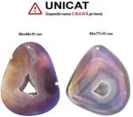  Pandantiv Agata Dungata Druzy Colorat Picatura cu Gaura - 86 x 68-77 x 12 mm - 1 Buc
