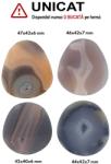  Cabochon din Agata Dungata Druzy de Forma Picatura - 44-48 x 41-43 x 5-13 mm