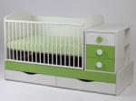 Bebe Design Patut Transformabil Silence Alb-Verde cu leganare - caruciorcopii - 1 640,00 RON