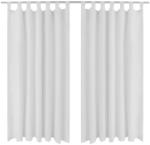 vidaXL Draperii micro-satin cu bride, 2 buc. , 140 x 225 cm, alb (130360)