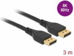 Delock Cablu Displayport 8K@60Hz / 4K@240Hz (DP 8K certificat) T-T 3m Negru, Delock 85911 (85911)