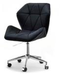 Vox bútor VELO 4 görgős forgófotel, fekete velúr-króm
