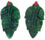  Pandantiv Jad Sculptat - 32 x 17 x 2 mm - 1 Pereche