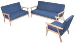 vidaXL Set cu canapele, 2 piese, material textil, albastru (274915) Canapea